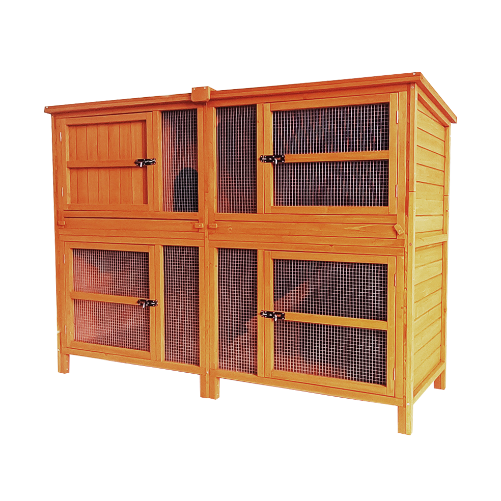 5 Ft Double Hutch Safe Comfortable Rabbit Haven Scratch and Newton