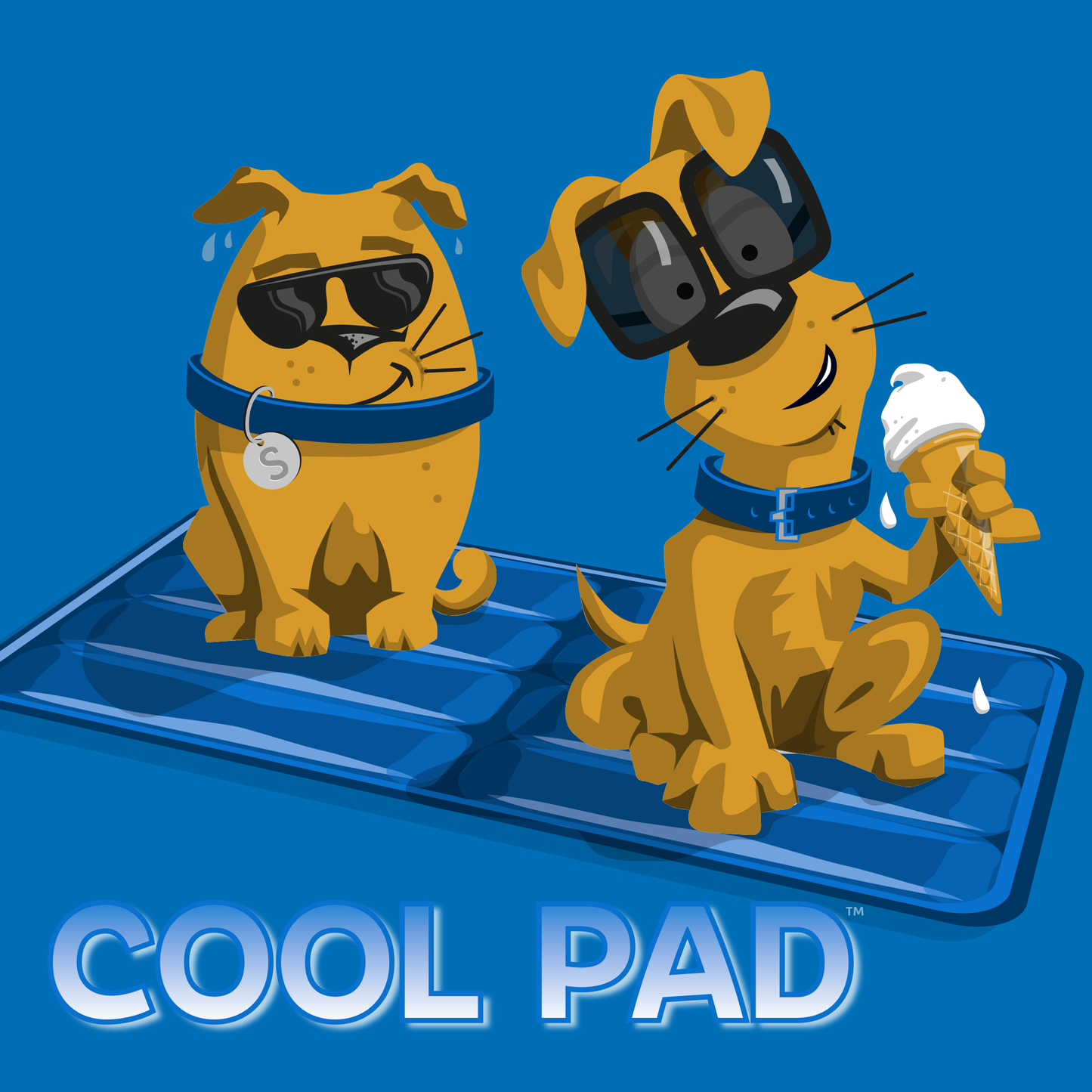 Sparky and Spud Dog Cool Pad 90cm x 60cm