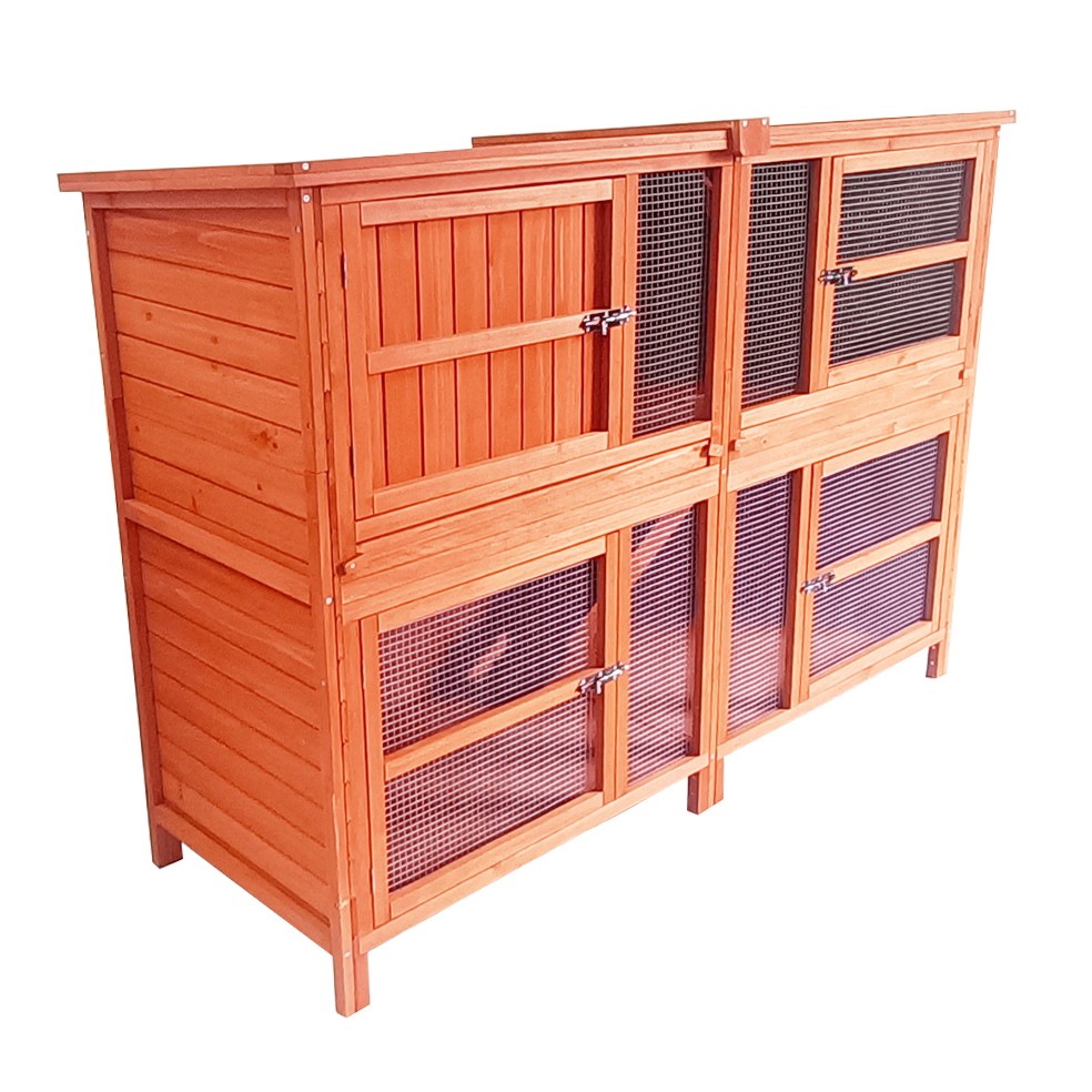 5 Ft Double Hutch Safe Comfortable Rabbit Haven Scratch and Newton